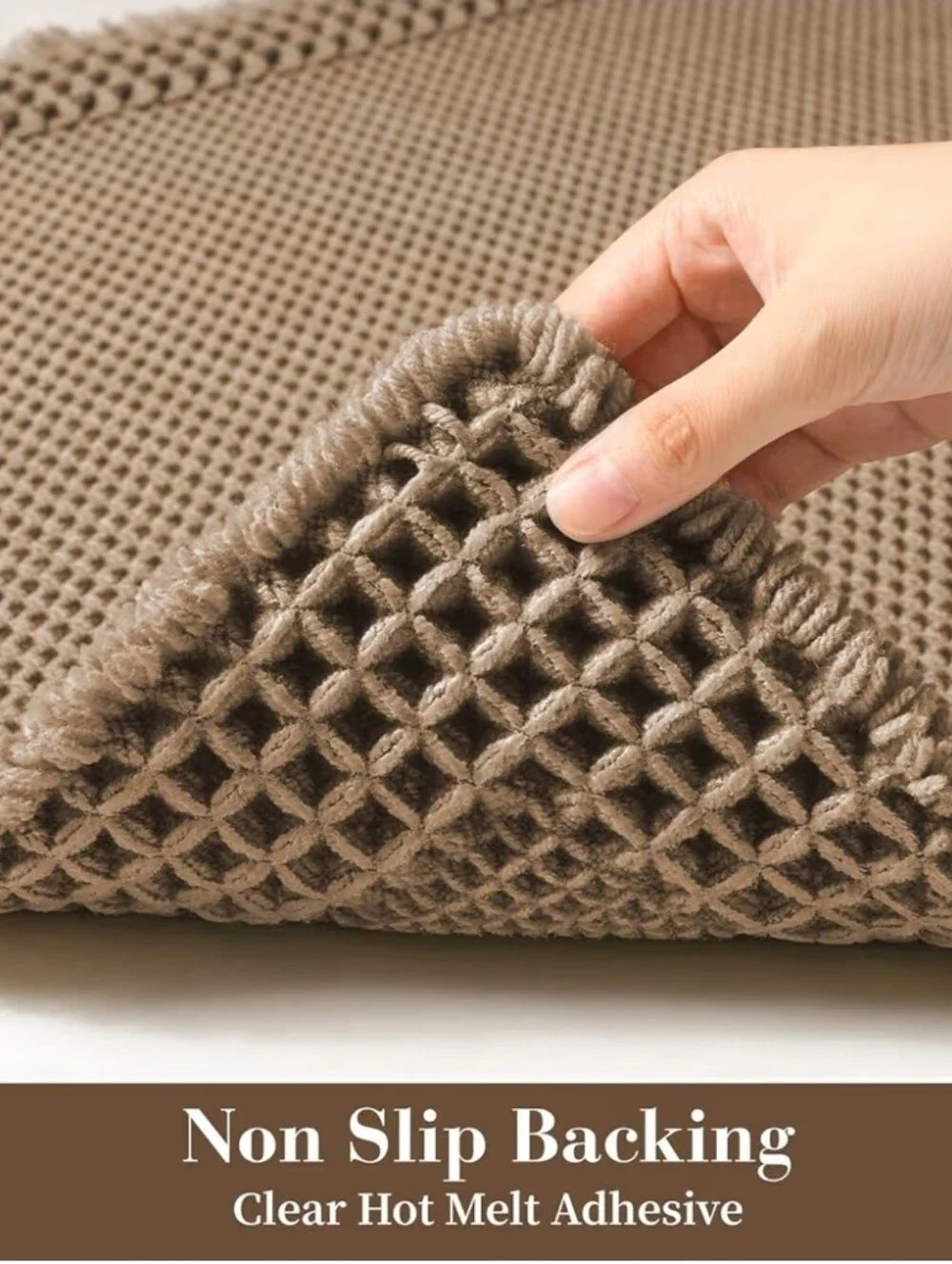 Waffle Bathroom Runner Rugs, Super Absorbent Bath Mat Non Slip 61x183